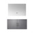 Lexora Geneva 36 in. W Dark Grey Wall Mount Bath Vanity Cabinet and 36 in. LED Mirror - LVG36SB010