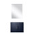 Lexora Geneva 24 inch W Navy Blue Wall Mount Vanity Cabinet and 18 in Mirror - LVG24SE010