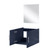 Lexora Geneva 24 inch W Navy Blue Wall Mount Vanity Cabinet and 18 in Mirror - LVG24SE010