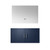 Lexora Geneva 36 in. W Navy Blue Wall Mount Bath Vanity Cabinet and 36 in. LED Mirror - LVG36SE010