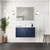 Lexora Geneva 36 in. W Navy Blue Wall Mount Bath Vanity Cabinet and 36 in. LED Mirror - LVG36SE010