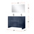 Lexora Lafarre 48 inch W x 20 in D Navy Blue Double Sink Vanity Cabinet, White Quartz Top, Chrome Faucet Set and 43 in Mirror - LVLF48DNB211