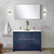 Lexora Lafarre 48 inch W x 20 in D Navy Blue Double Sink Vanity Cabinet, White Quartz Top, Chrome Faucet Set and 43 in Mirror - LVLF48DNB211