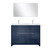 Lexora Lafarre 48 inch W x 20 in D Navy Blue Double Sink Vanity Cabinet, Cultured Marble Top, Brushed Nickel Faucet Set and 43 in Mirror - LVLF48DNB312