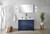 Lexora Lafarre 48 inch W x 20 in D Navy Blue Double Sink Vanity Cabinet, Cultured Marble Top, Gun Metal Faucet Set and 43 in Mirror - LVLF48DNB313