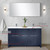 Lexora Lafarre 60 inch W x 20 in D Navy Blue Double Sink Vanity Cabinet, White Quartz Top, Chrome Faucet Set and 55 in Mirror - LVLF60DNB211