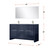 Lexora Lafarre 60 inch W x 20 in D Navy Blue Double Sink Vanity Cabinet, White Quartz Top, Brushed Nickel Faucet Set and 55 in Mirror - LVLF60DNB212
