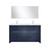 Lexora Lafarre 60 inch W x 20 in D Navy Blue Double Sink Vanity Cabinet, White Quartz Top, Rose Gold Faucet Set and 55 in Mirror - LVLF60DNB214