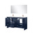 Lexora Lafarre 60 inch W x 20 in D Navy Blue Double Sink Vanity Cabinet, White Quartz Top, Rose Gold Faucet Set and 55 in Mirror - LVLF60DNB214