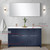 Lexora Lafarre 60 inch W x 20 in D Navy Blue Double Sink Vanity Cabinet, White Quartz Top, Rose Gold Faucet Set and 55 in Mirror - LVLF60DNB214