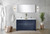 Lexora Lafarre 60 inch W x 20 in D Navy Blue Double Sink Vanity Cabinet, Cultured Marble Top, Chrome Faucet Set and 55 in Mirror - LVLF60DNB311