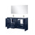 Lexora Lafarre 60 inch W x 20 in D Navy Blue Double Sink Vanity Cabinet, Cultured Marble Top, Brushed Nickel Faucet Set and 55 in Mirror - LVLF60DNB312
