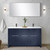 Lexora Lafarre 60 inch W x 20 in D Navy Blue Double Sink Vanity Cabinet, Cultured Marble Top, Gun Metal Faucet Set and 55 in Mirror - LVLF60DNB313