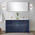 Lexora Lafarre 60 inch W x 20 in D Navy Blue Double Sink Vanity Cabinet, Cultured Marble Top, Rose Gold Faucet Set and 55 in Mirror - LVLF60DNB314