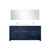 Lexora Lafarre 72 inch W x 20 in D Navy Blue Double Sink Vanity Cabinet, White Quartz Top, Chrome Faucet Set and 70 in Mirror - LVLF72DNB211