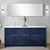 Lexora Lafarre 72 inch W x 20 in D Navy Blue Double Sink Vanity Cabinet, White Quartz Top, Chrome Faucet Set and 70 in Mirror - LVLF72DNB211