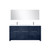 Lexora Lafarre 72 inch W x 20 in D Navy Blue Double Sink Vanity Cabinet, White Quartz Top, Gun Metal Faucet Set and 70 in Mirror - LVLF72DNB213