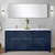 Lexora Lafarre 72 inch W x 20 in D Navy Blue Double Sink Vanity Cabinet, White Quartz Top, Rose Gold Faucet Set and 70 in Mirror - LVLF72DNB214