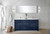 Lexora Lafarre 72 inch W x 20 in D Navy Blue Double Sink Vanity Cabinet, White Quartz Top, Rose Gold Faucet Set and 70 in Mirror - LVLF72DNB214