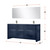 Lexora Lafarre 72 inch W x 20 in D Navy Blue Double Sink Vanity Cabinet, Cultured Marble Top, Gun Metal Faucet Set and 70 in Mirror - LVLF72DNB313