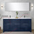Lexora Lafarre 72 inch W x 20 in D Navy Blue Double Sink Vanity Cabinet, Cultured Marble Top, Gun Metal Faucet Set and 70 in Mirror - LVLF72DNB313