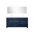 Lexora Lafarre 72 inch W x 20 in D Navy Blue Double Sink Vanity Cabinet, Cultured Marble Top, Rose Gold Faucet Set and 70 in Mirror - LVLF72DNB314