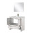 Lexora Lafarre 36 inch W x 20 in D White Vanity Cabinet, White Quartz Top, Gun Metal Faucet Set and 28 in Mirror - LVLF36SW213