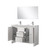 Lexora Lafarre 48 inch W x 20 in D White Double Sink Vanity Cabinet, Cultured Marble Top, Chrome Faucet Set and 43 in Mirror - LVLF48DW311
