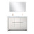 Lexora Lafarre 48 inch W x 20 in D White Double Sink Vanity Cabinet, Cultured Marble Top, Rose Gold Faucet Set and 43 in Mirror - LVLF48DW314