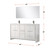 Lexora Lafarre 60 inch W x 20 in D White Double Sink Vanity Cabinet, Cultured Marble Top, Gun Metal Faucet Set and 55 in Mirror - LVLF60DW313