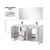 Lexora Lafarre 60 inch W x 20 in D White Double Sink Vanity Cabinet, Cultured Marble Top, Gun Metal Faucet Set and 55 in Mirror - LVLF60DW313