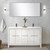 Lexora Lafarre 60 inch W x 20 in D White Double Sink Vanity Cabinet, Cultured Marble Top, Gun Metal Faucet Set and 55 in Mirror - LVLF60DW313