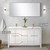Lexora Lafarre 60 inch W x 20 in D White Double Sink Vanity Cabinet, Cultured Marble Top, Rose Gold Faucet Set and 55 in Mirror - LVLF60DW314
