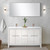 Lexora Lafarre 60 inch W x 20 in D White Double Sink Vanity Cabinet, Cultured Marble Top, Rose Gold Faucet Set and 55 in Mirror - LVLF60DW314