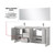 Lexora Lafarre 72 inch W x 20 in D White Double Sink Vanity Cabinet, Cultured Marble Top, Chrome Faucet Set and 70 in Mirror - LVLF72DW311