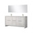 Lexora Lafarre 72 inch W x 20 in D White Double Sink Vanity Cabinet, Cultured Marble Top, Brushed Nickel Faucet Set and 70 in Mirror - LVLF72DW312