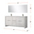 Lexora Lafarre 72 inch W x 20 in D White Double Sink Vanity Cabinet, Cultured Marble Top, Gun Metal Faucet Set and 70 in Mirror - LVLF72DW313