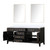 Lexora Laurel 72 inch W Black Oak Double Sink Vanity Cabinet, White Quartz Top, and 34 in Mirrors - LVL72DJ210