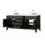 Lexora Laurel 72 inch W Black Oak Double Sink Vanity Cabinet, Cultured Marble Top, and Faucet Set - LVL72DJ301