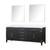 Lexora Laurel 80 inch W Black Oak Double Sink Vanity Cabinet, White Quartz Top, and 36 in Mirrors - LVL80DJ210