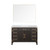 Lexora Laurel 48 inch W Brown Oak Vanity Cabinet, White Quartz Top, and 46 in Mirror - LVL48SK210