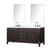 Lexora Laurel 72 inch W Brown Oak Double Sink Vanity Cabinet, White Quartz Top, Faucet Set, and 34 in Mirrors - LVL72DK211