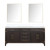 Lexora Laurel 72 inch W Brown Oak Double Sink Vanity Cabinet, Cultured Marble Top, and 34 in Mirrors - LVL72DK310
