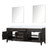 Lexora Laurel 84 inch W Brown Oak Double Sink Vanity Cabinet, White Quartz Top, and 36 in Mirrors - LVL84DK210