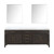 Lexora Laurel 84 inch W Brown Oak Double Sink Vanity Cabinet, Cultured Marble Top, and 36 in Mirrors - LVL84DK310