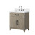 Lexora Laurel 30 inch W Grey Oak Vanity Cabinet, White Quartz Top, and Faucet Set - LVL30SR201