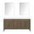 Lexora Laurel 72 inch W Grey Oak Double Sink Vanity Cabinet, White Quartz Top, and 34 in Mirrors - LVL72DR210