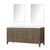 Lexora Laurel 72 inch W Grey Oak Double Sink Vanity Cabinet, Cultured Marble Top, and 34 in Mirrors - LVL72DR310