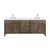 Lexora Laurel 84 inch W Grey Oak Double Sink Vanity Cabinet, White Quartz Top, and Faucet Set - LVL84DR201