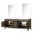 Lexora Laurel 84 inch W Grey Oak Double Sink Vanity Cabinet, White Quartz Top, and 36 in Mirrors - LVL84DR210